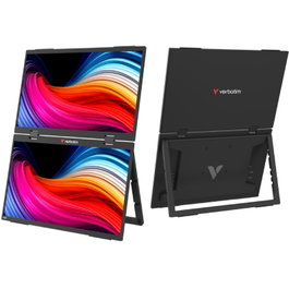 Verbatim Essentials Monitor Portátil Táctil Dual 15.6" Full HD, Doble Pantalla IPS, Negro